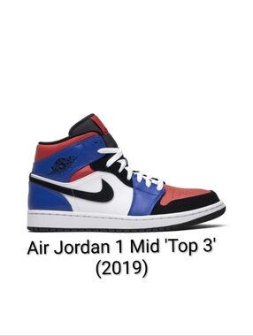 Air Jordan 1 Mid 'Top 3' (2019) Mens 12 EUC